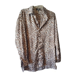 Misguided button up animal print‎ blouse